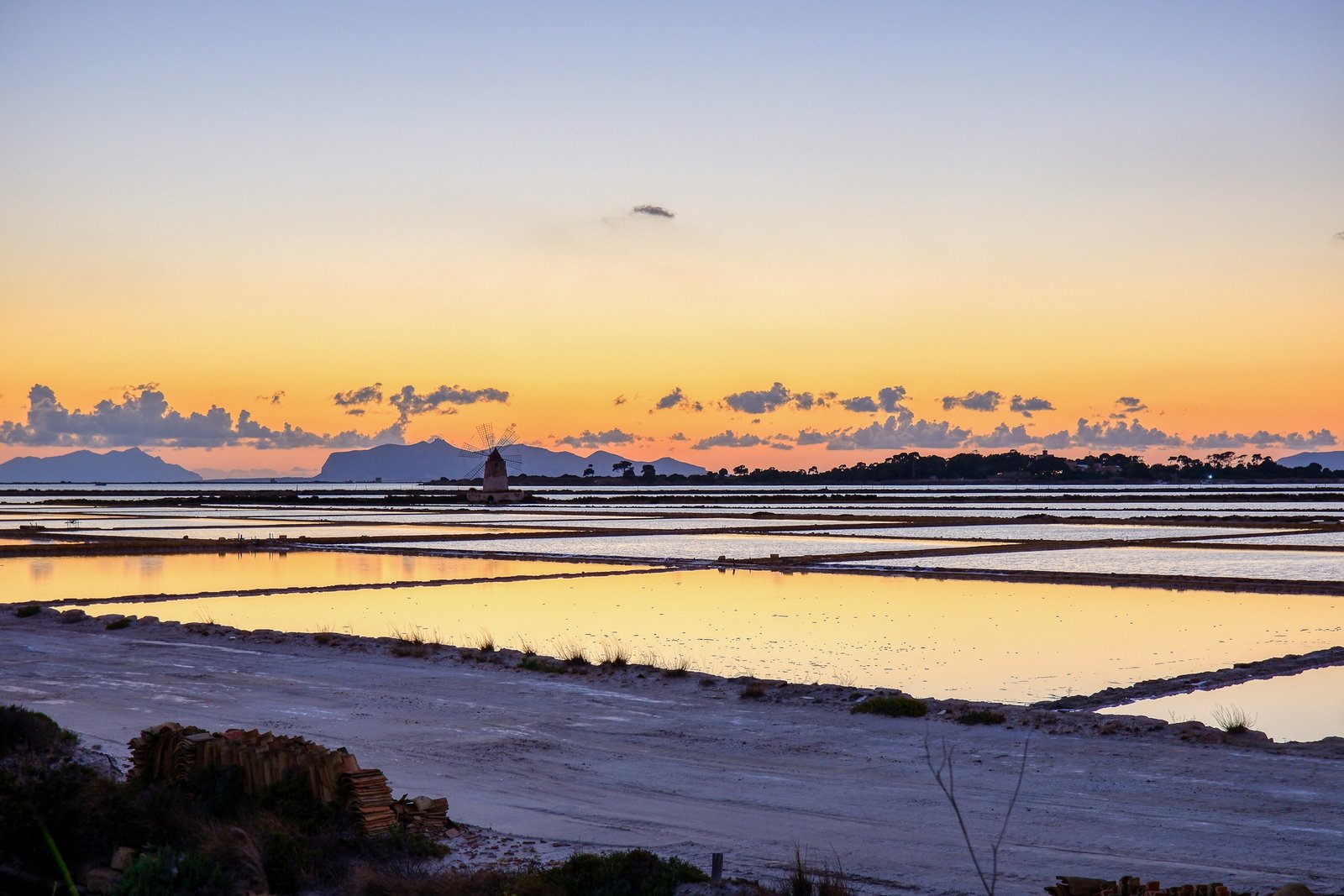 Tramonto alle Saline di Marsala